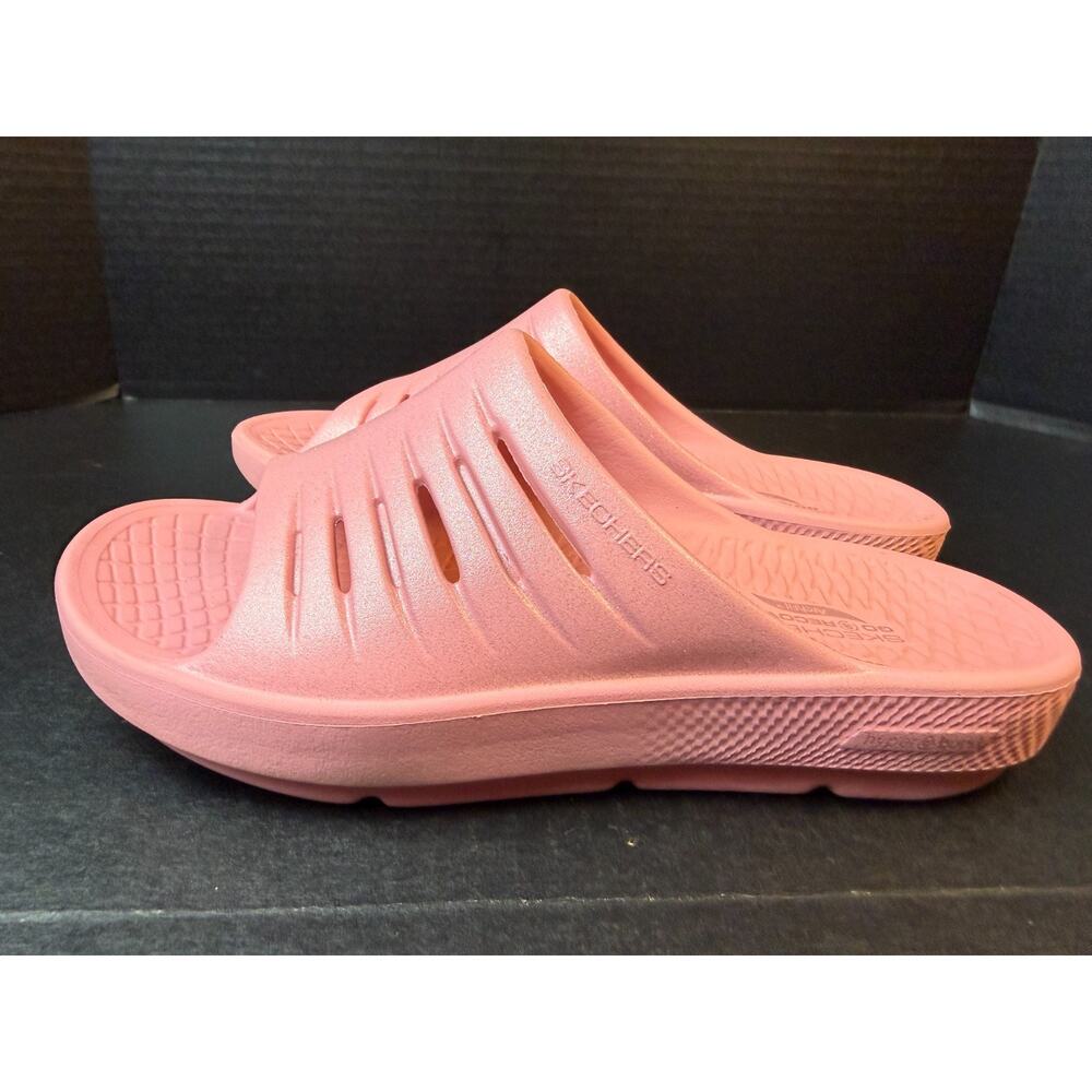 Skechers GO RECOVER Arch Fit Glitter Pink Slide Women's Sz 7 Comfort Slip On